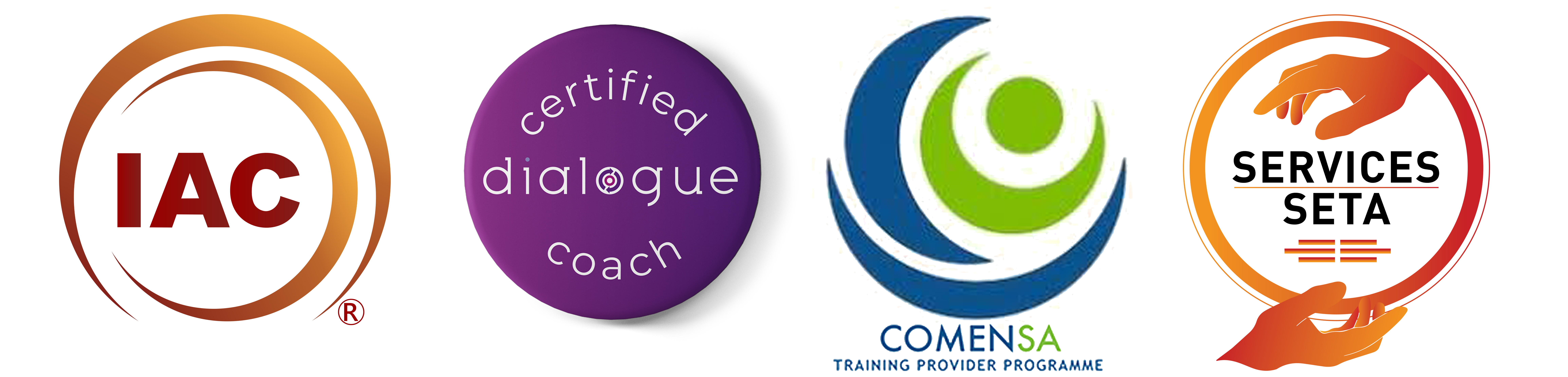IAC Dialogue coach Comensa Seta logos